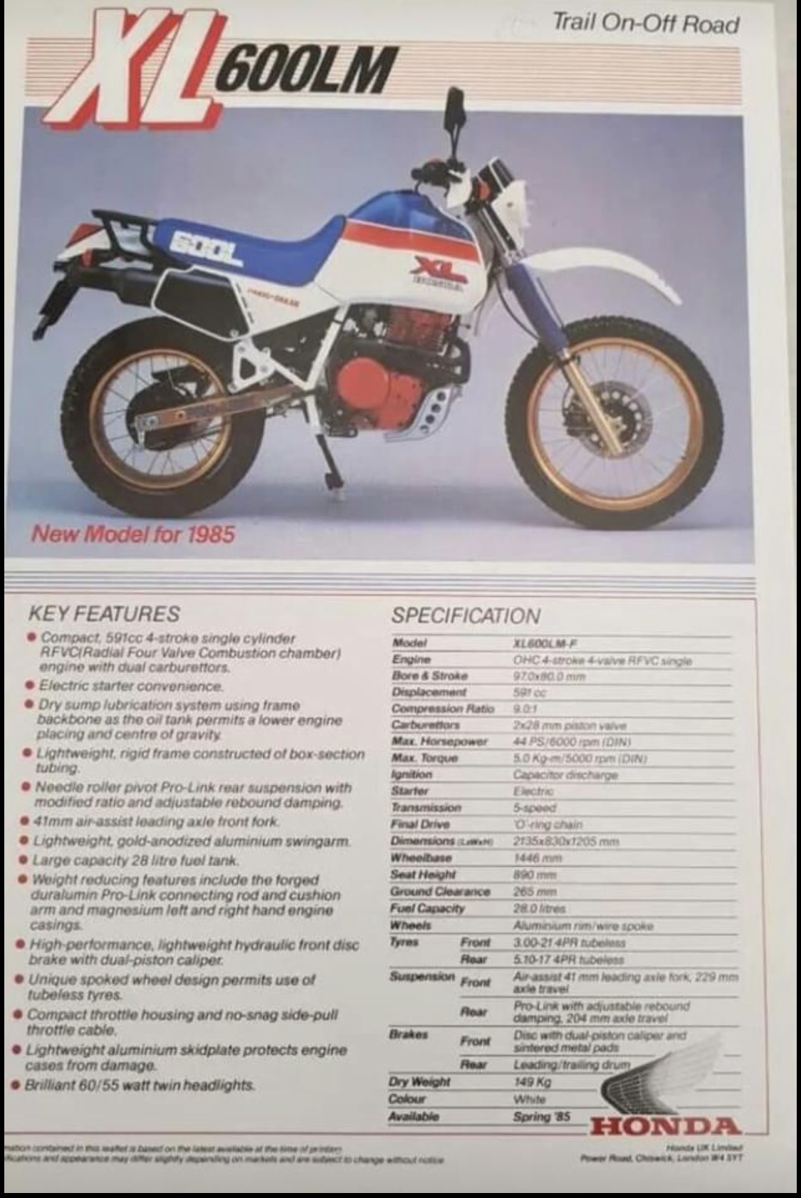 Picture of Honda XL600LMF 1985 Paris - Dakar / Sand Raiders - For Sale